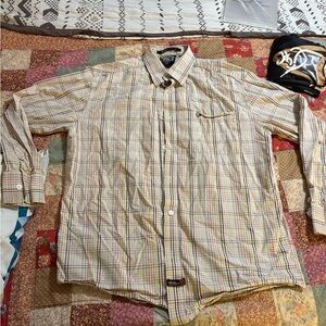 South Pole men’s large Multicolor Plaid Button Down Shirt